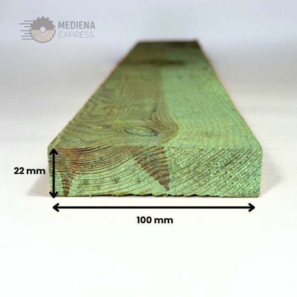 Pjautinė nedžiovinta impregnuota mediena 22x100