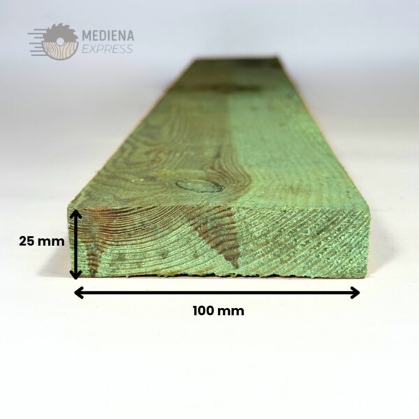 Pjautinė džiovinta impregnuota mediena 25x100