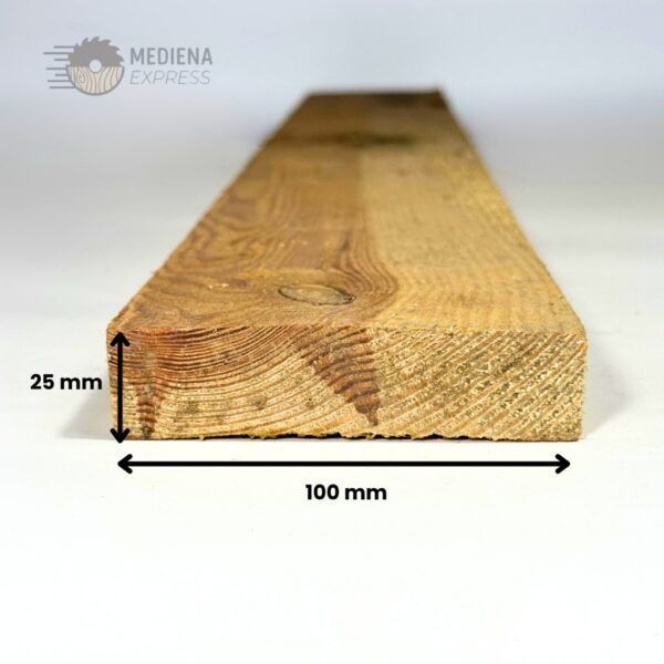 Pjautinė džiovinta mediena 25x100